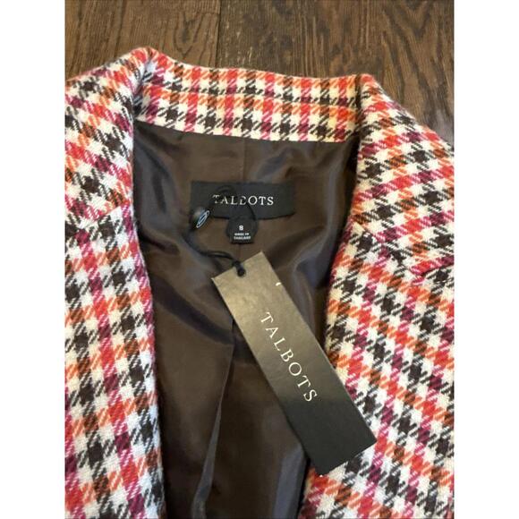 Talbots Wool Blend Notched Collar Plaid Blazer – Multicolor – Size 8 – NEW ! - Picture 3 of 7